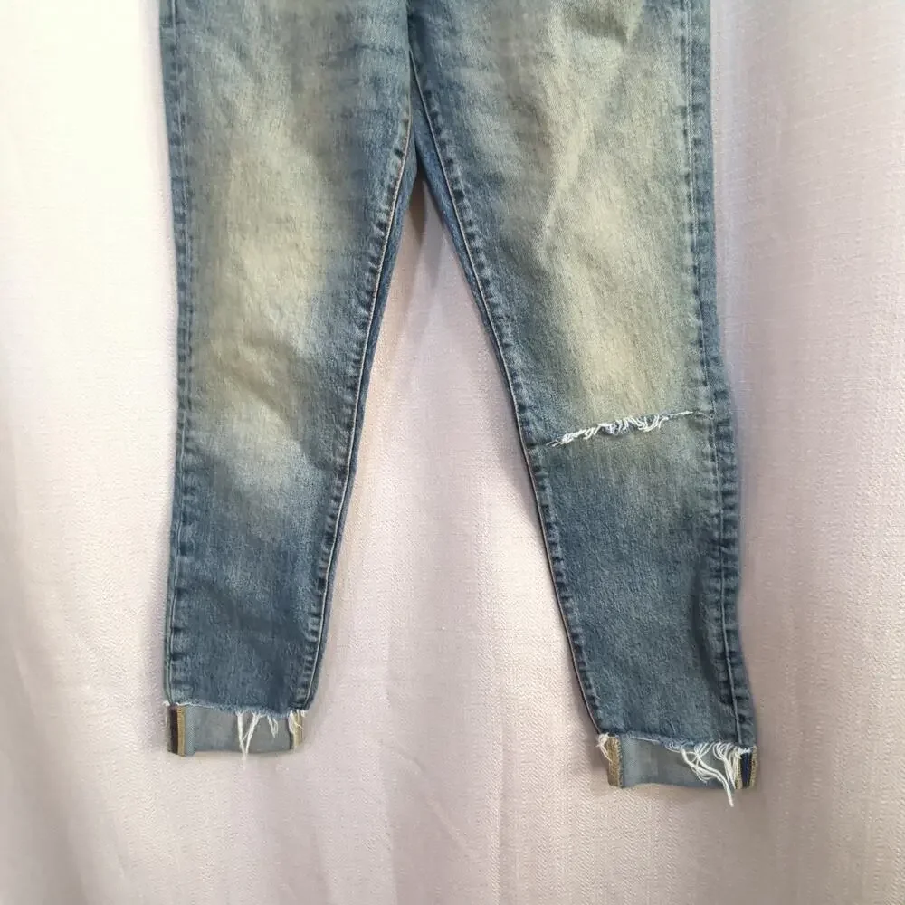 We The Free People Jeans Womens 26 Stella Skinny High Rise Dirty Wash Distressed - Picture 10 of 12
